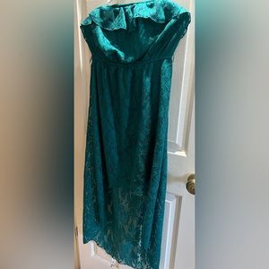 High low tealish Lace Dress L Stapless